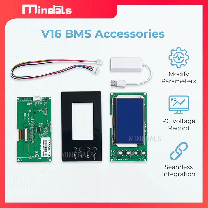 LCD USB Adapter Only For V16 E10 Inverter BMS Communicate With PC Through RS485 to USB Adapter RJ45 Port