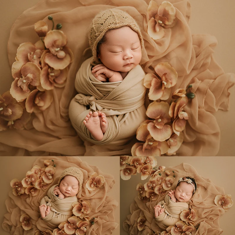 0-1 Month Baby Photography Props Mesh Backdrop For Baby Shooting Decoration Newborn Photo Stretch Wrap Studio Props Akcesoria