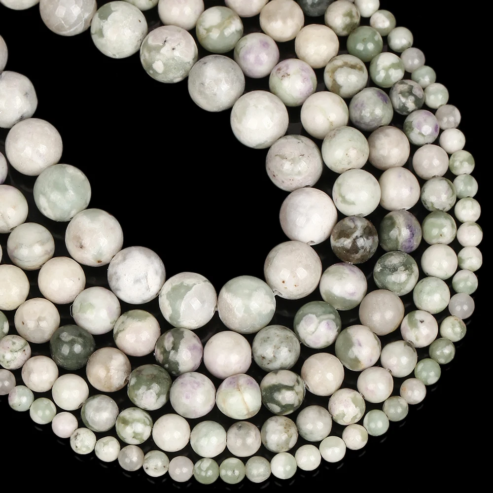 Natursteinperlen, 4–10 mm, glückverheißender Chalcedon, runde lose Abstandsperlen für die Schmuckherstellung, DIY-Armbänder, Ohrringe, Zubehör