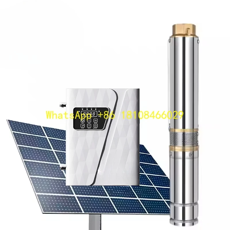 

Насосы для водяной скважины, гибридный солнечный погружной насос переменного/постоянного тока, настраиваемый, высокое давление, 4000 Вт, чистка