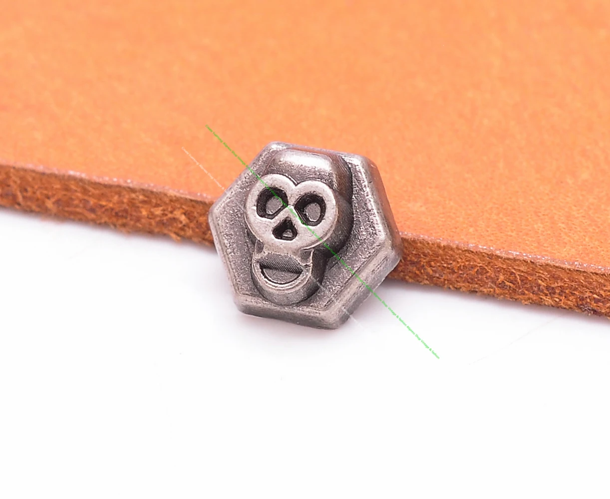 

50 шт., набор кожаных заклепок в стиле панк с черепом для сумок, обуви, одежды, ремня, кожевенного ремесла