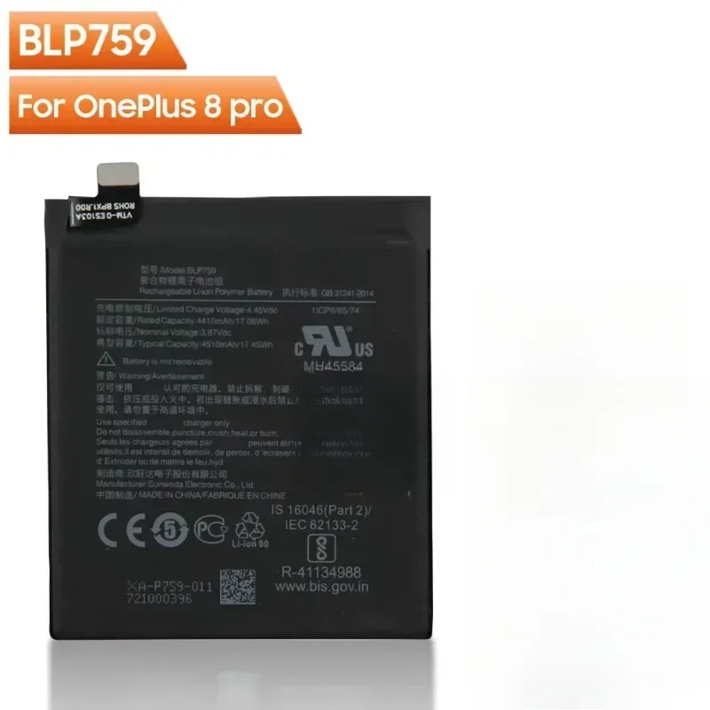 New Replacement Mobile Phone Battery for OnePlus 9 9 Pro 8 8T 8 Pro Nord 5G Nord N10 5G Nord N100 BLP761 BLP785 BLP827 BLP759