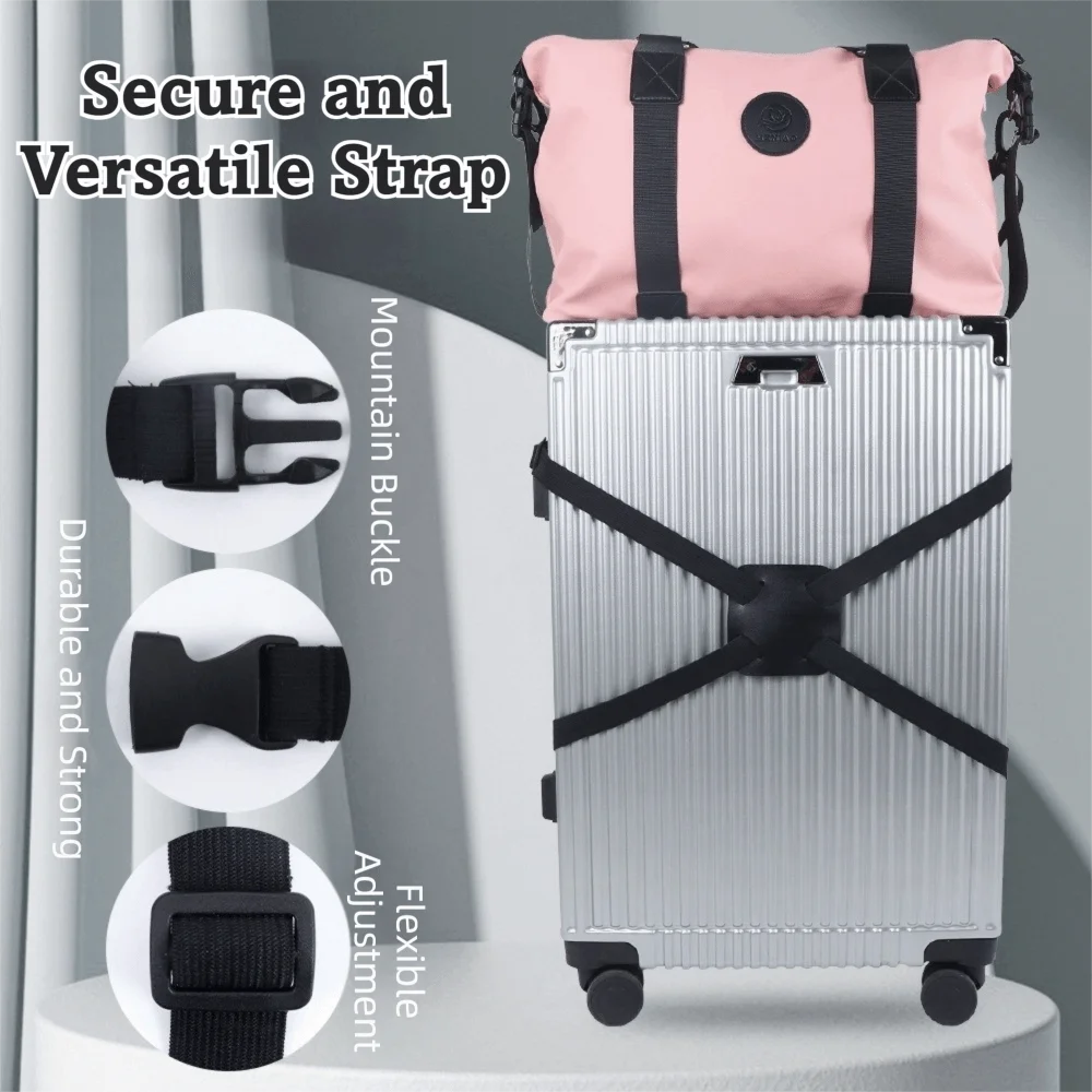 Multifunctional Luggage Belt Cross Packing Elastic Cord Luggage Bag Fixing Belt Protect Tie Crossed Travel Luggage Strap