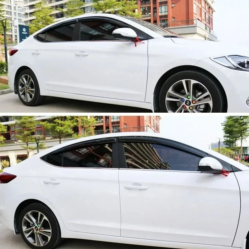 4PCS High-Quality Plastic Window Visor Vent Sun Rain Deflector for Hyundai Elantra Avante 2016-2020 Car Accessory