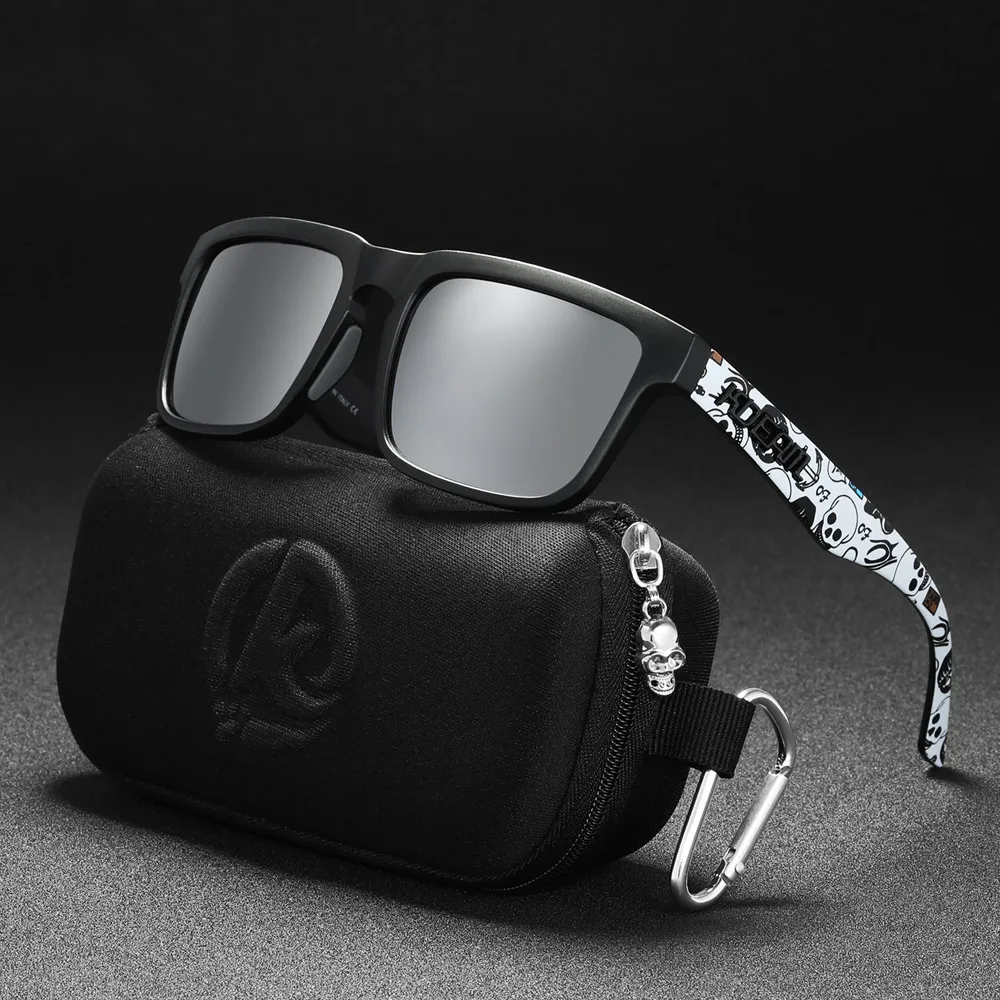 Neue hochwertige quadratische Sonnenbrille für Herren der Marke KDEAM, farbige Sport-Polarisations-Sonnenbrille mit reflektierender Beschichtung und verspiegelten Gläsern – Detail 15