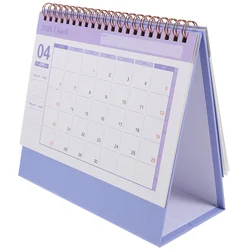 Calendario da tavolo 24 25 mensile 2025 Mini pianificatore da tavolo per ufficio con decorazione in piedi