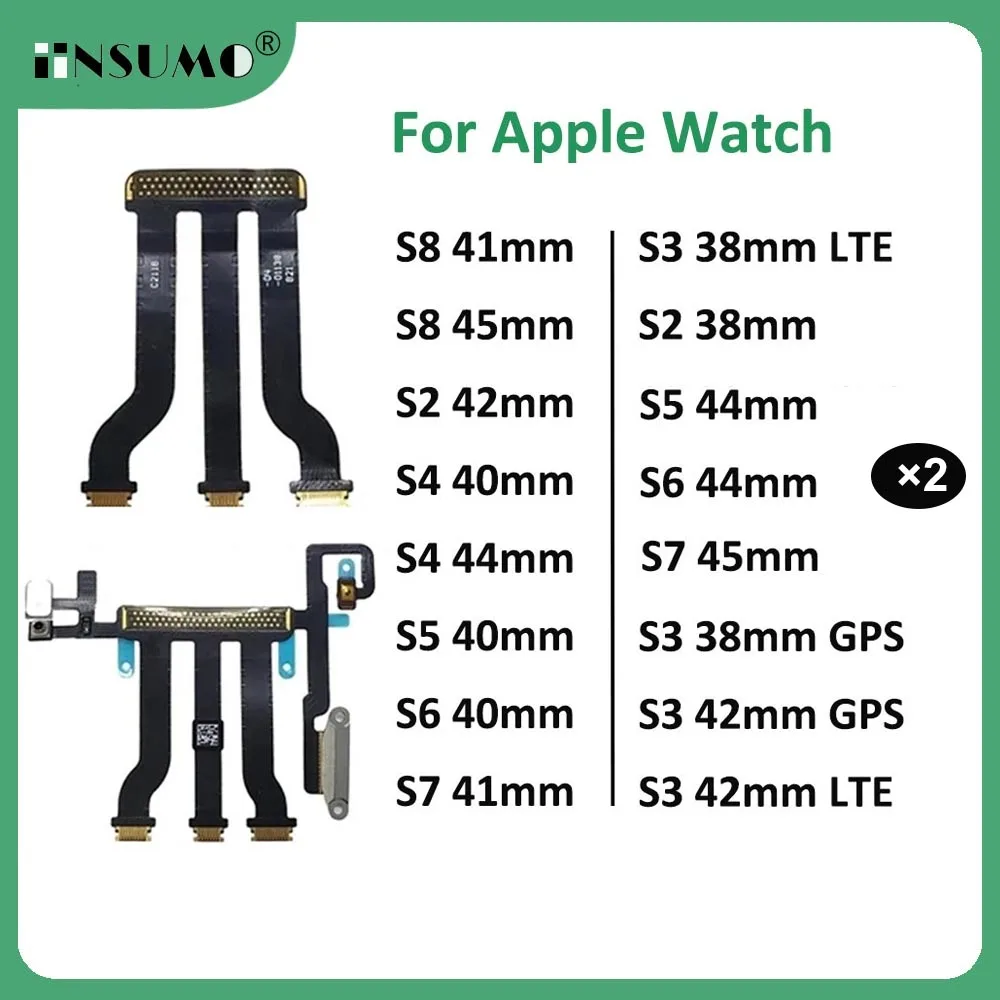 2pcs LCD Display Touch Screen Motherboard Main Board Connector Flex Cable Ribbon For Apple Watch Series8 2 3 4 5 6 7 42/40/44mm