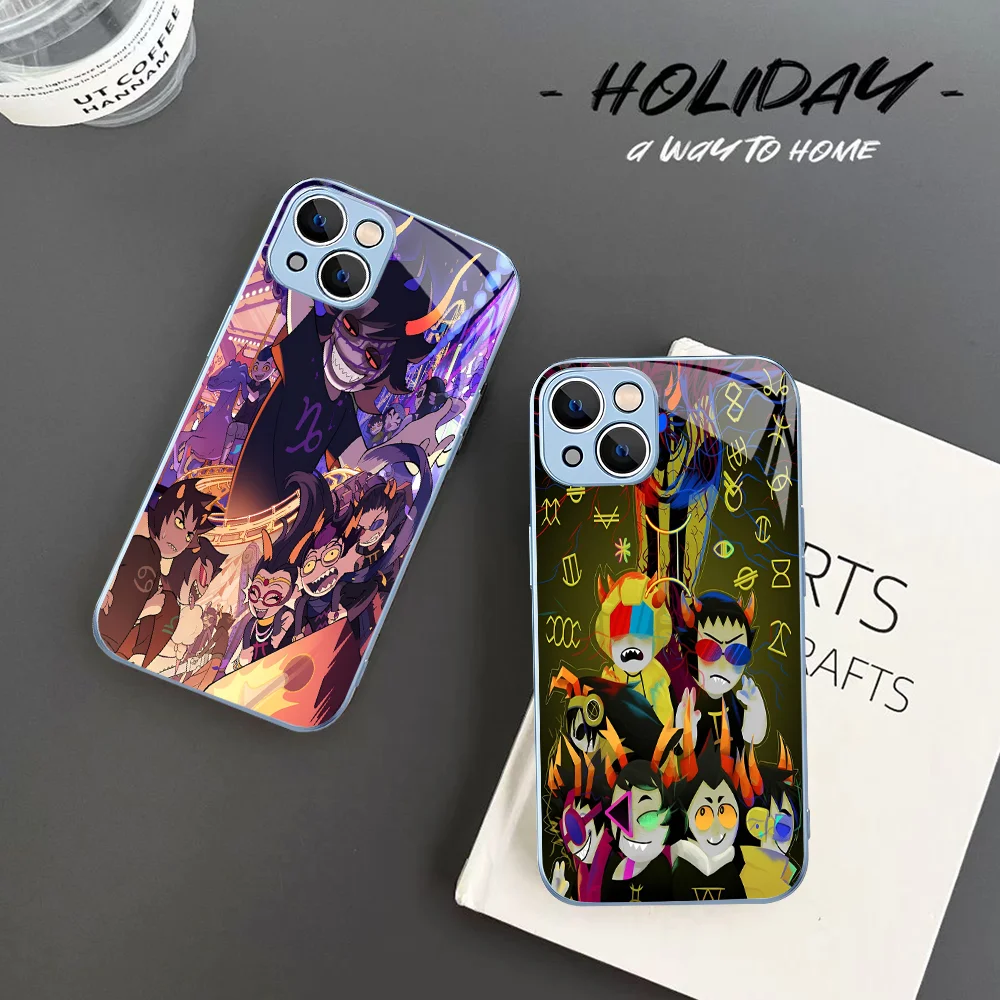 H-Homestuck T-Trolls Phone Case Tempered Glass For Iphone 14 13 12 11 Pro Mini XS MAX 14Plus X XS XR Fundas