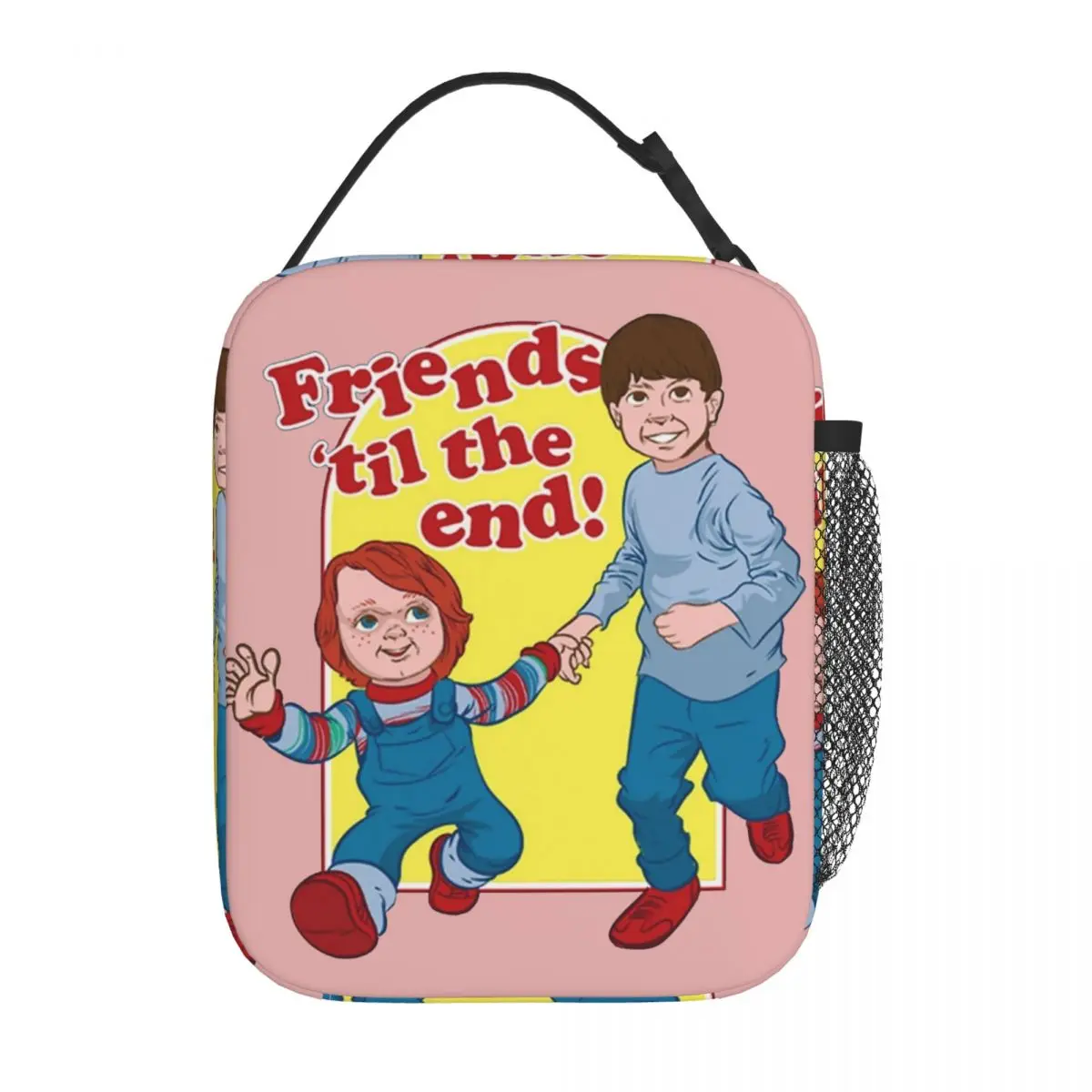 

Friends Til The End Chucky Childs Play Insulated Lunch Bag Food Container Bags Portable Cooler Thermal Lunch Boxes For Work