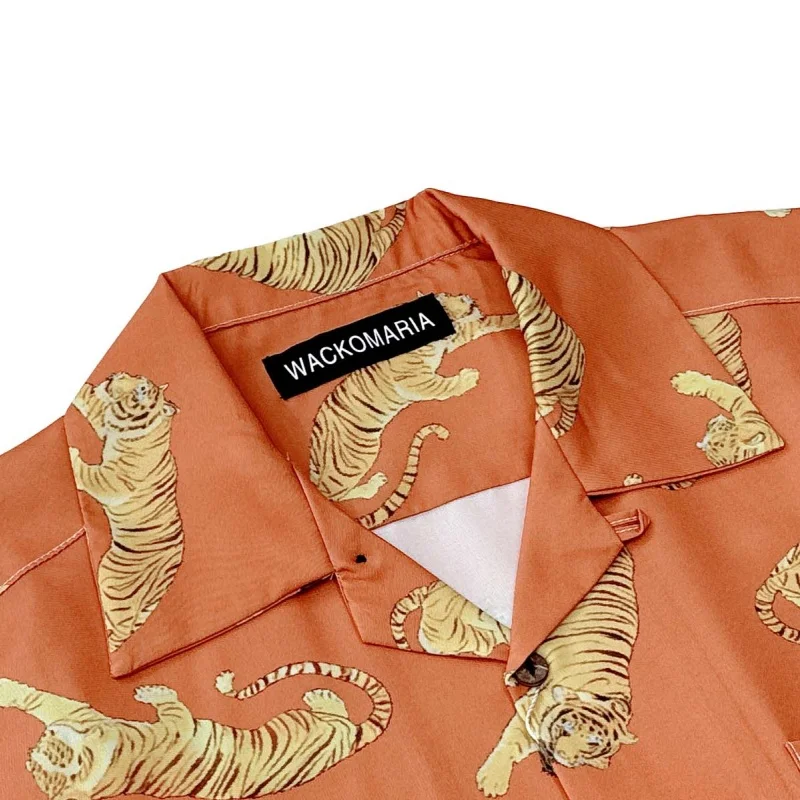 WACKO MARIA High Street Men's Women's Summer 25SS New Full Print Tiger Casual High Quality Hawaii Short Sleeve Shirt