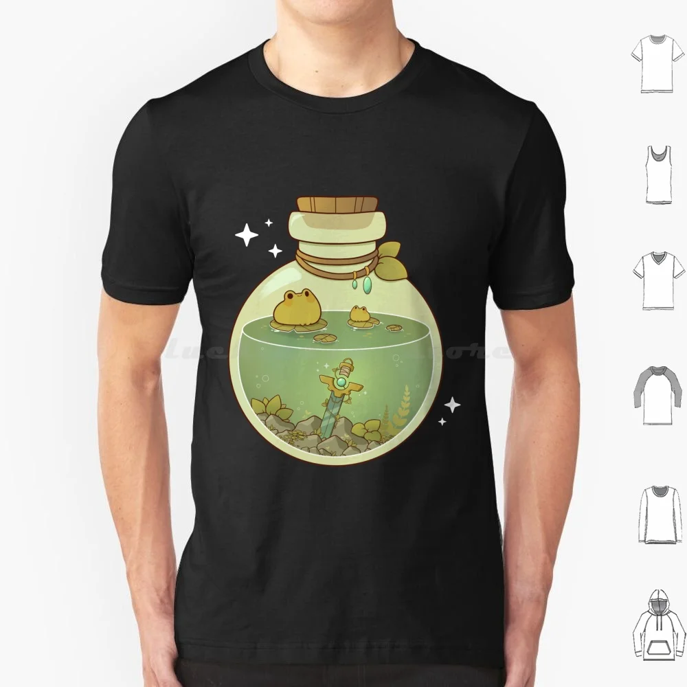 Magic Frog Potion T Shirt Big Size 100% Cotton Potion Magic Potion Frog Cute Frog Froggy Witchy Fantasy Rpg Goblincore