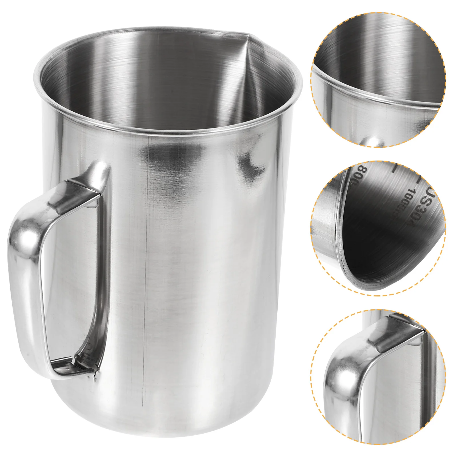 Experimental Measuring Cup Laboratory Beaker Coffee Mugs Cups Stainless Steel with Scale