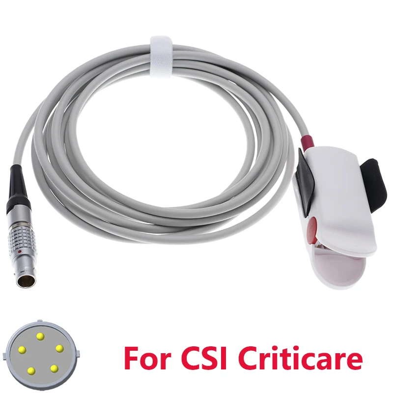 

Spo2 Sensor Compatible CSI Criticare Scholar Poet(602-3A)1100 581 508 507 507SD 504 503 501 Monitor 5Pin Oximetry Cable 511-10L.