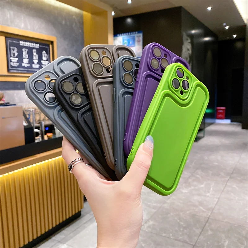 Air Cushion Bread Phone Case For iPhone 15 14 Plus 15 14 13 12 11 Pro Max Shockproof And Anti Drop Lens Film Protective Cover