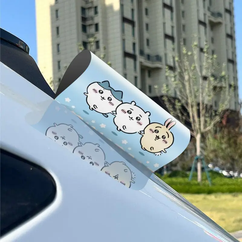 Kawaii Car Washable Label Car Sticker Decorative Sticker Car Tail Sticker Cartoon Chiikawa Car Decoration Accessories Gift