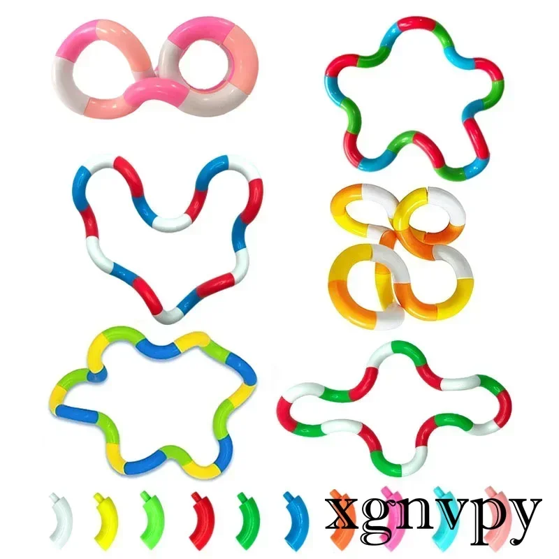 3Pcs Tangle Rope Twist Fidget Toy Rrainbow Circle Sensory Autism Therapy Jouet Anti Stress Enfant Juguete Antiestres Niños