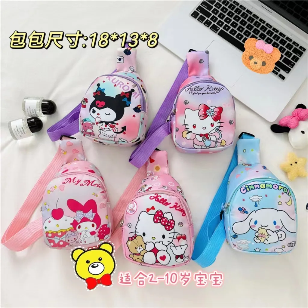 

Sanrio New Kawaii Hello Kitty Kuromi нагрудная сумка через плечо милая и модная сумка My Melody Cinnamoroll дорожная сумка для хранения подарок для девочки
