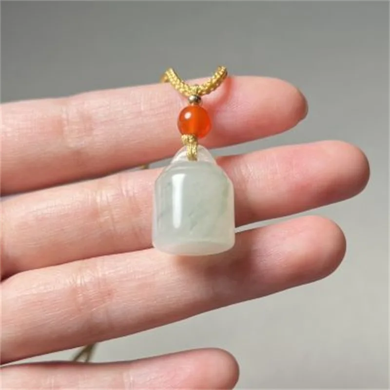 Tianshan Cui Satisfaction Pendant Women's White Piaocui Scale Jade Necklace