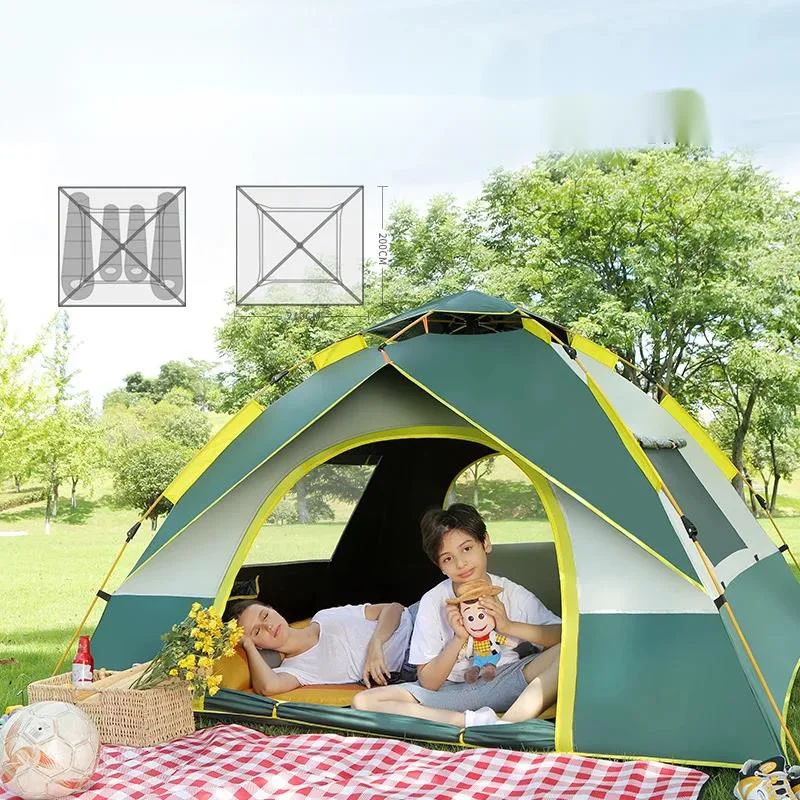 Outdoor Camping Tent  Quick Automatic Opening Waterproof Large Space Sunshield Build-free Picnic Shelter Family Beach