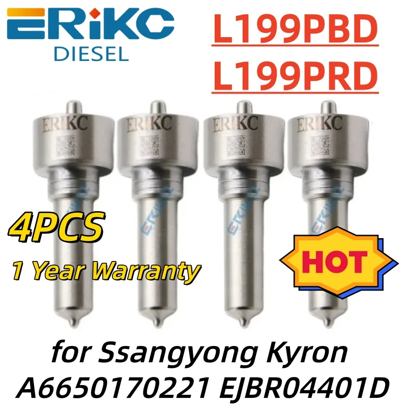 L199PBD L199PRD Diesel Injector Nozzle for Ssangyong Kyron Rexton Rodius Stavic D27DT Euro 4 Injector A6650170221 EJBR04401D