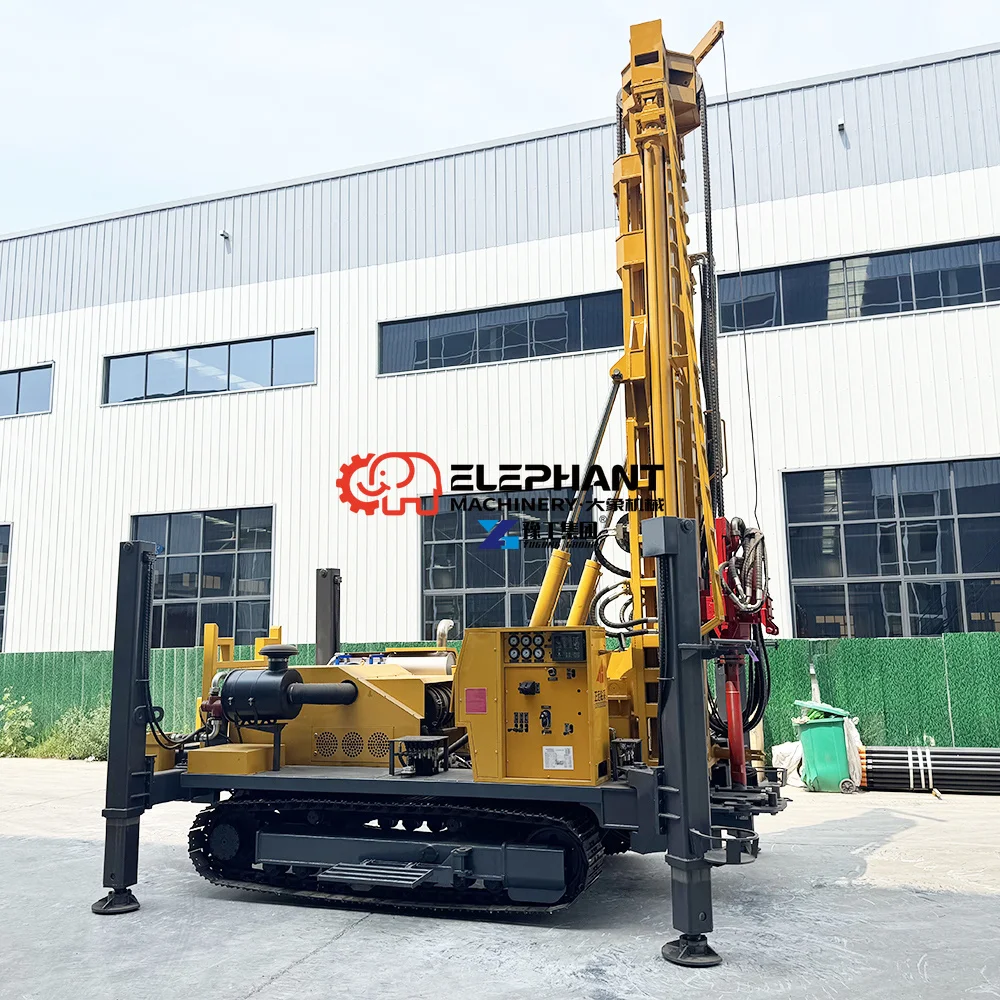 1500m Depth Deep Borehole Crawler Water Well Drilling Rig 220V with Pump and Engine Core Components for Water Well & Exploration