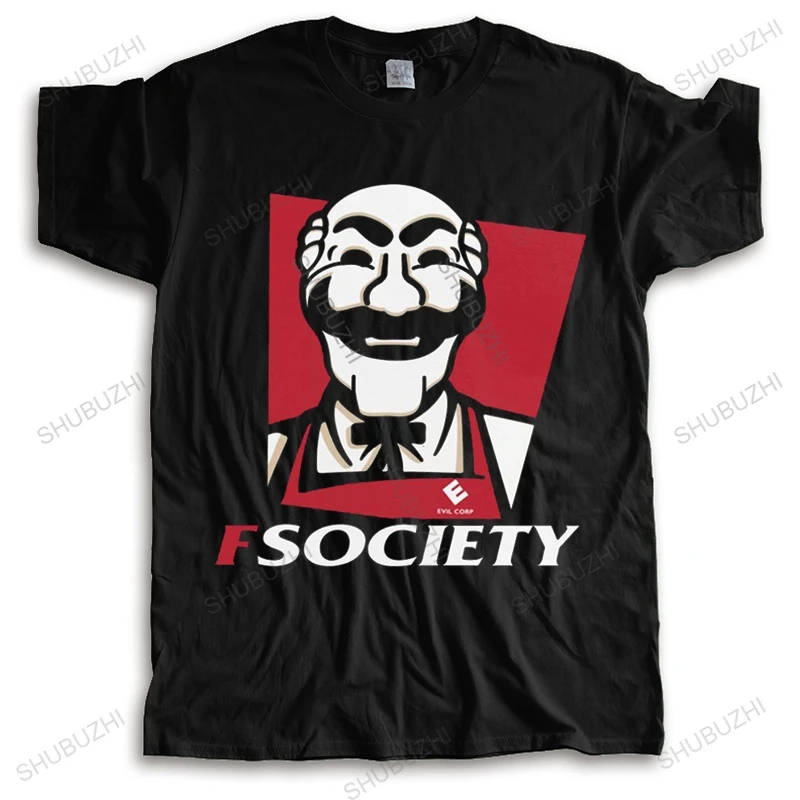 Funny Mr Robot FSociety Tshirt Men Short Sleeve Casual Hacking T-shirt Hacker T Shirt Loose Fit  Cotton Geek Tee Tops Gift