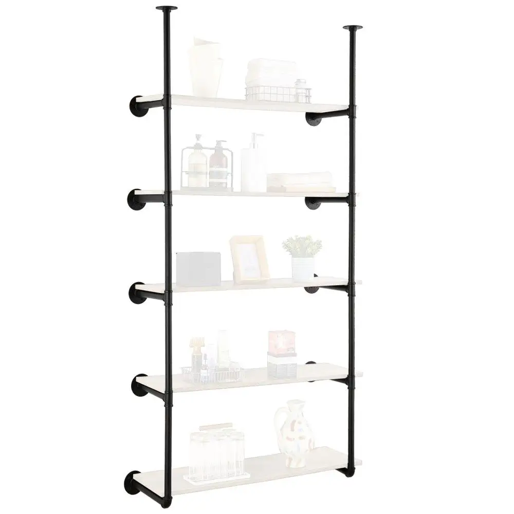 

Maxxo Industrial Piping Rack 5 Tier 2PCS 11.8in W Wall Mount Shelf Planks Not Included