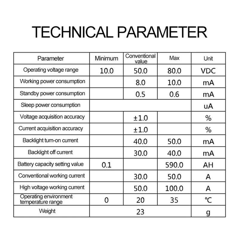 TK15 Battery Capacity Tester 80V 100A Vehicle Battery Level Monitor Lithium Iron Phosphate Capacity Detector Coulometer