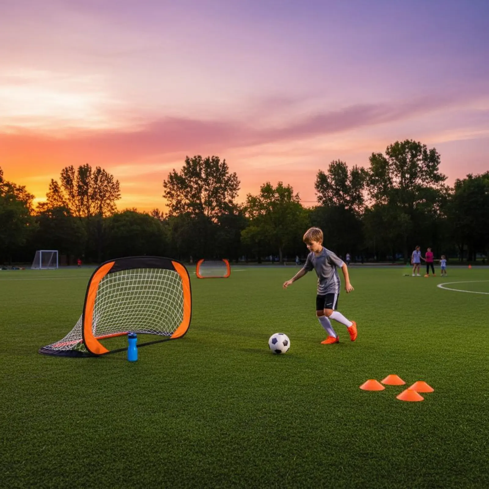 

Kids Kickball Net Lightweight Portable Kickball Net Sturdy Construction Reversible Design for Young Children, Indoor