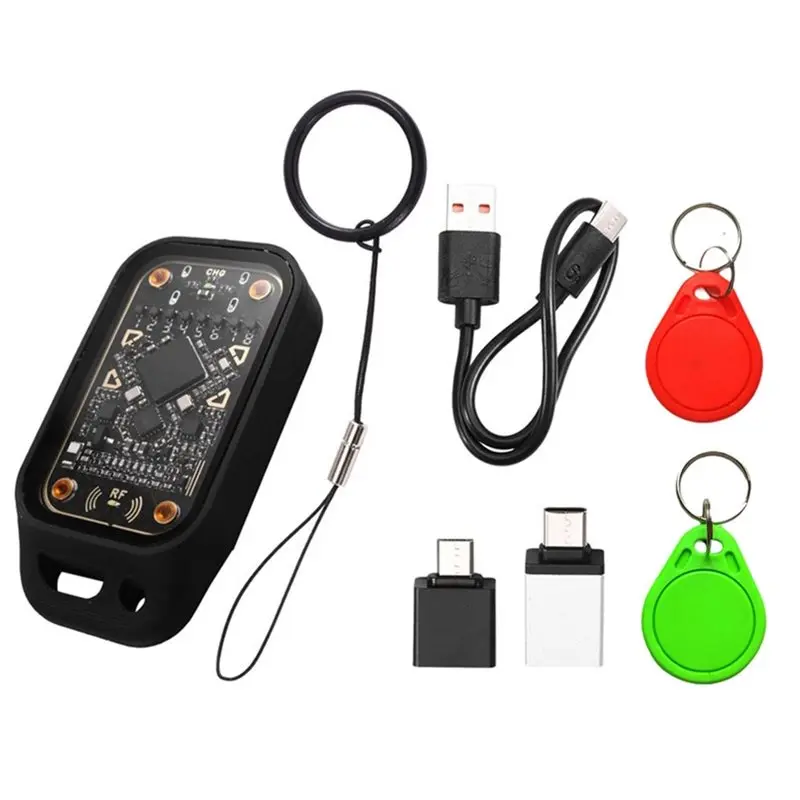 

[NEW A09R!】 Chameleon V3.0 Read Writer+ 2XUID Keychain RFID Smart Chip Emulator Reader 125K 13.56Mhz ID IC Smart Card Tag Co