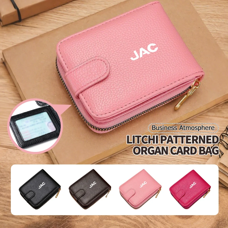 Capa de couro para cartões de visita, identidade e crédito, carteira para JAC Vapour Refine J3 J2 S5 A5 J5 J6 J4 Vapour S2 T8