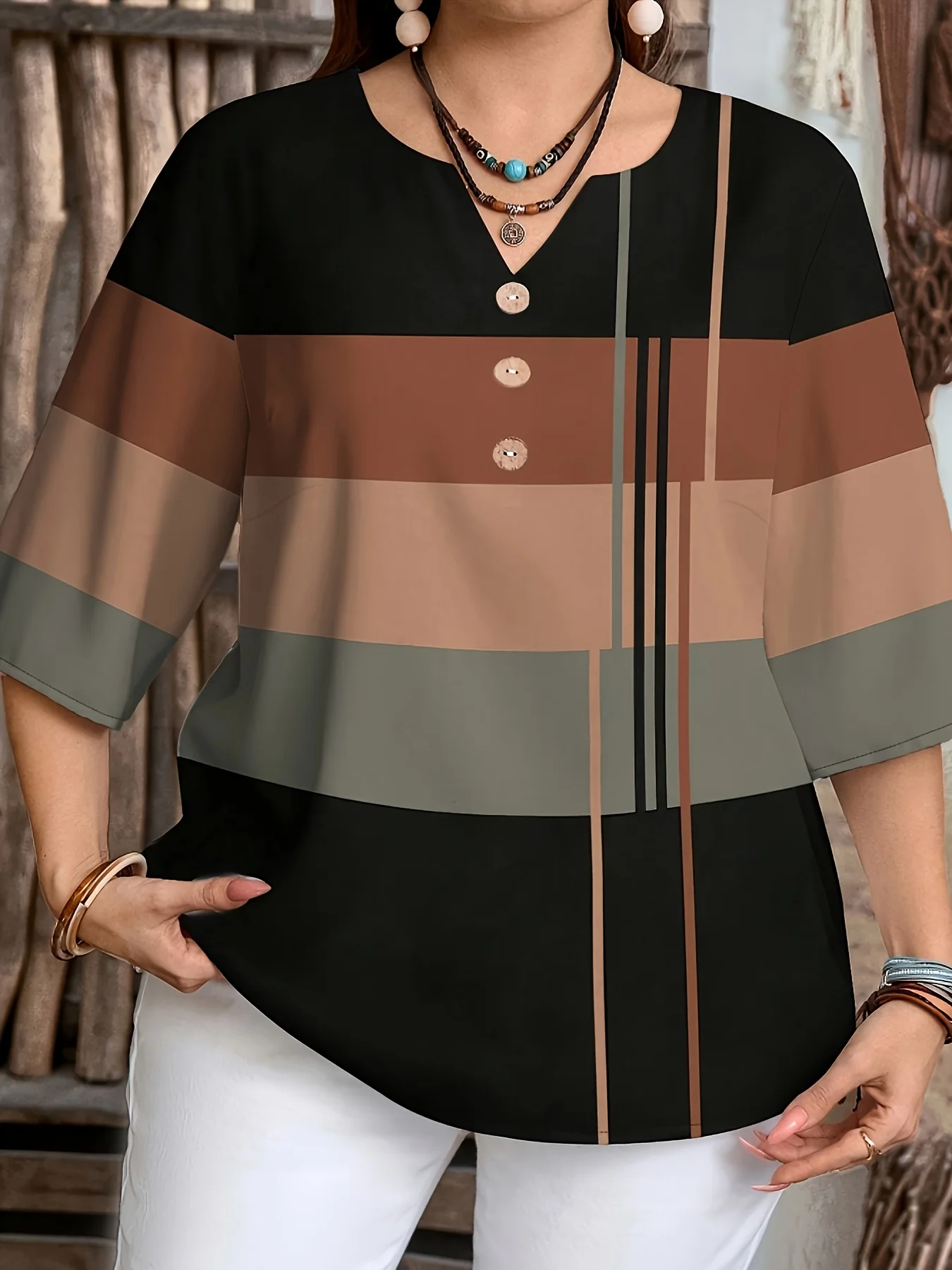 Camicie Plus Size da Donna con Stampa a Quadri, Casual ed Eleganti, per Primavera ed Estate