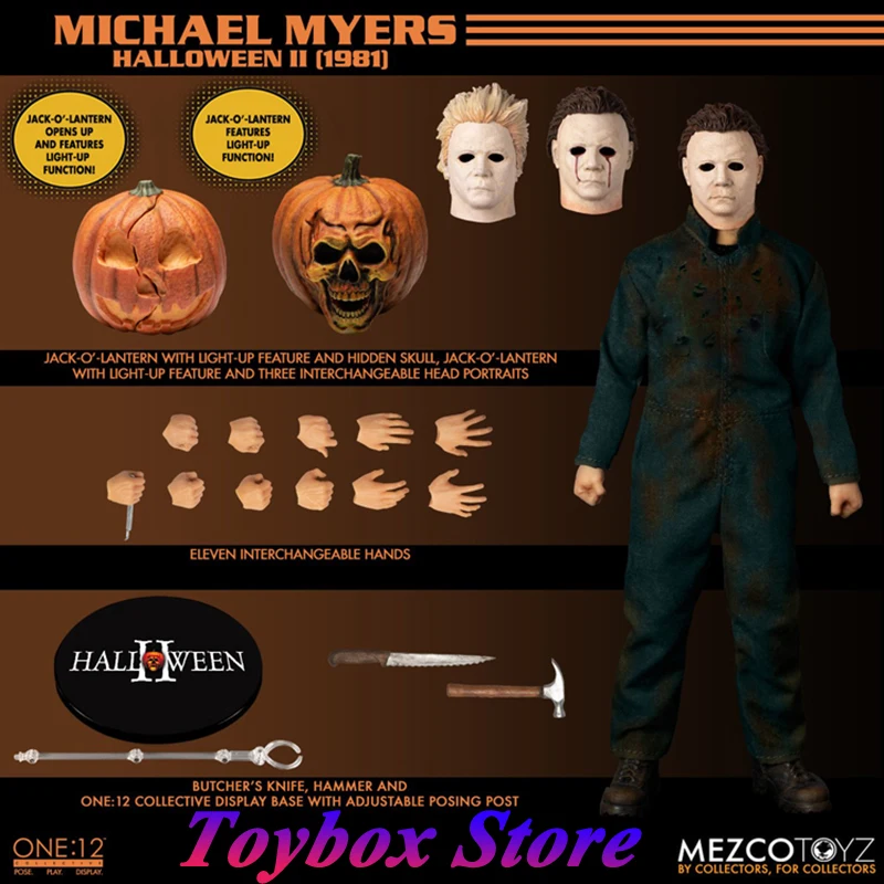 Original Mezco 1/12 Michael Myers Man Model Dolls HalloweenII 1981 Horror Movie Tony Moran Simulation Mini 6