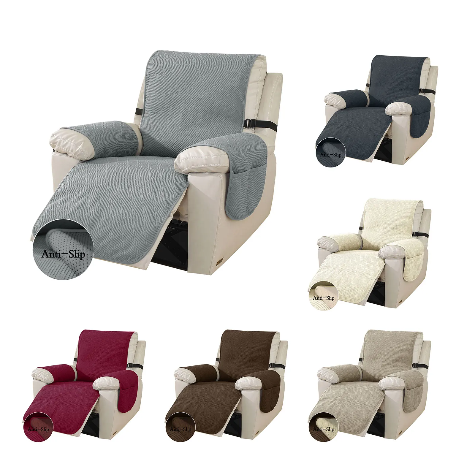 

Quilted Recliner Sofa Cover Dogs Pets Kid Anti-Slip Chair Covers Anti-wear Lazy Boy Armchair Slipcovers Furniture Protectog Room