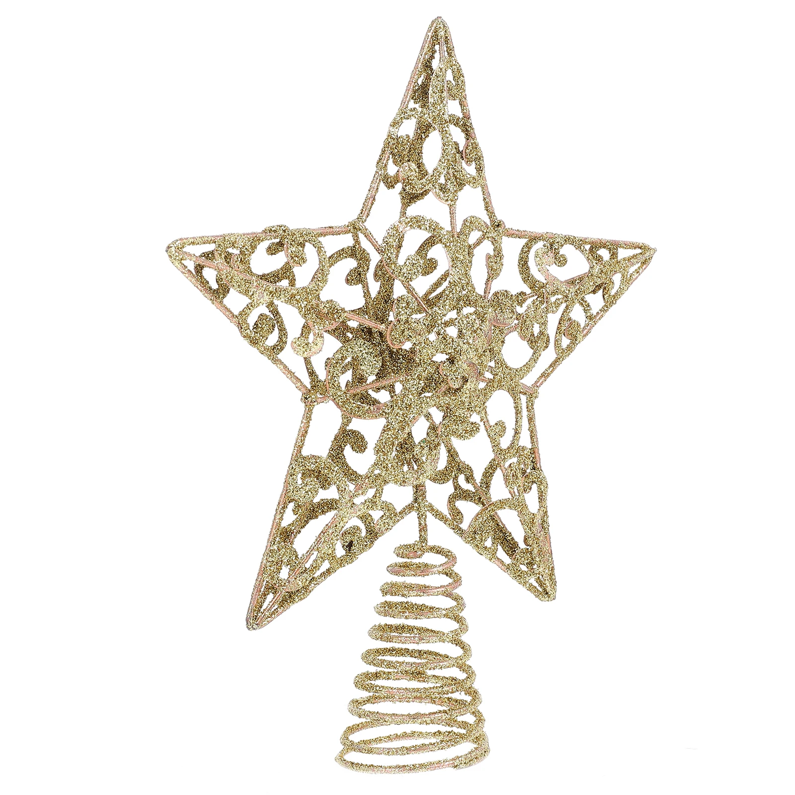 

Iron Star Shaped Decor Xmas Tree Topper Decor Golden Festive Atmosphere Christmas Gift Star shaped