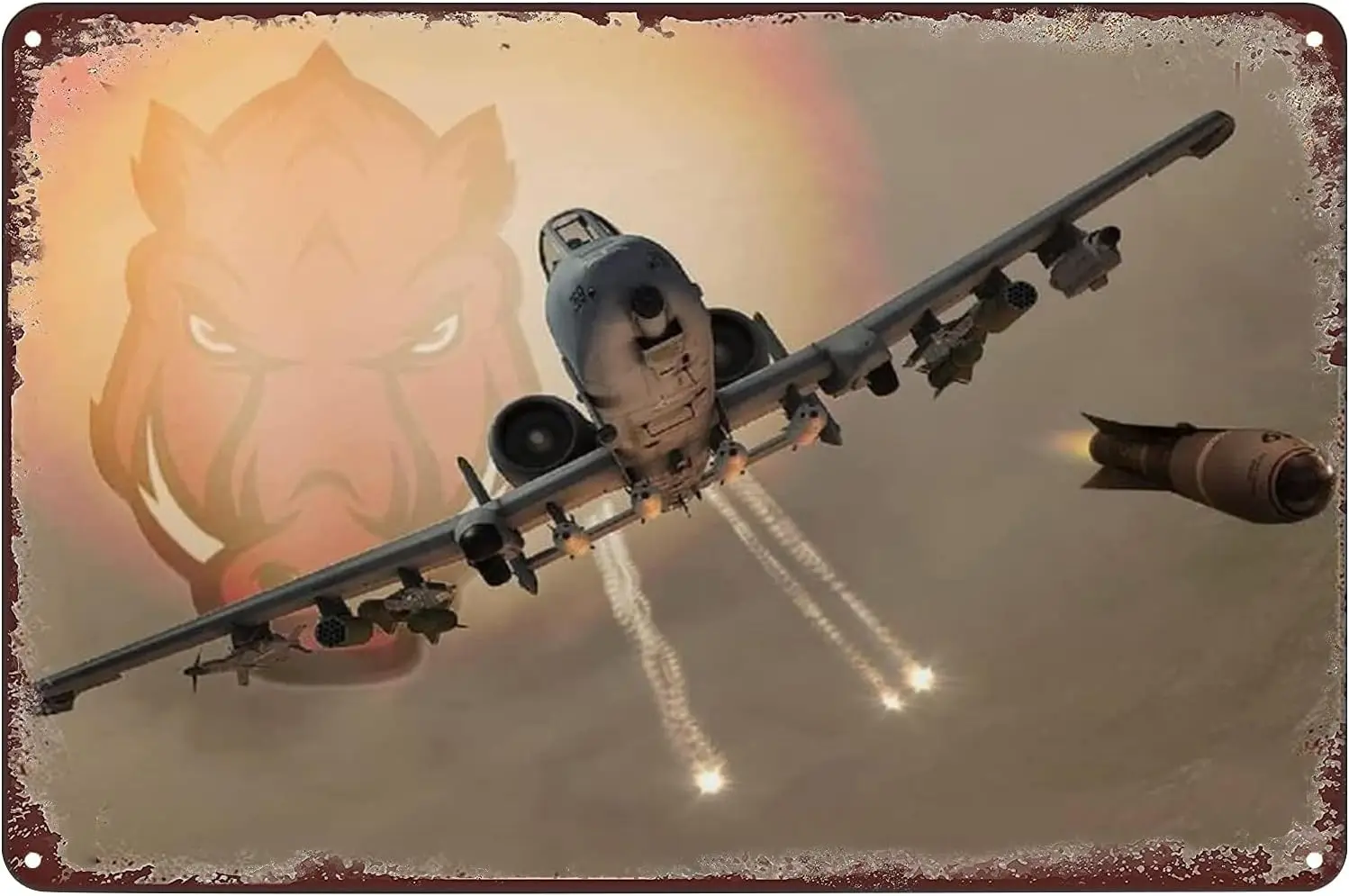 A-10 Warthog Thunderbolt II Metal Poster Military Aircraft Tin Sign Wall Art Decor Plaque for Home Bar Pub Club Cafe Living sign