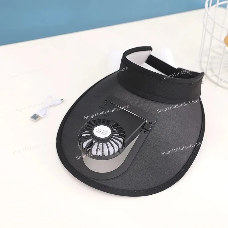 Kids Solar Fan Hat UPF 50+ Wide Brim Sun Cap USB Rechargeable 3 Speed Cooling Bucket Hat for Boys Girls Beach Summer