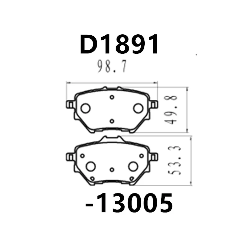 The Rear Brake Pad-13005 Is Suitable For Byd Yuan Ev535/Ev360/Song Pro/Max/Qin/Ev500/Ev450/Ev300/Dm/Auto Parts Ceramic Mat