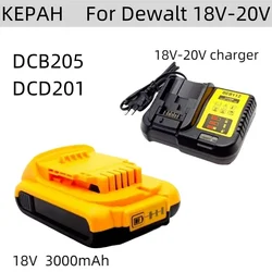 DCB203 20V bateria compatível com ferramentas elétricas Dewalt, 18V 3.0Ah recarregável ferramenta elétrica baterias de lítio