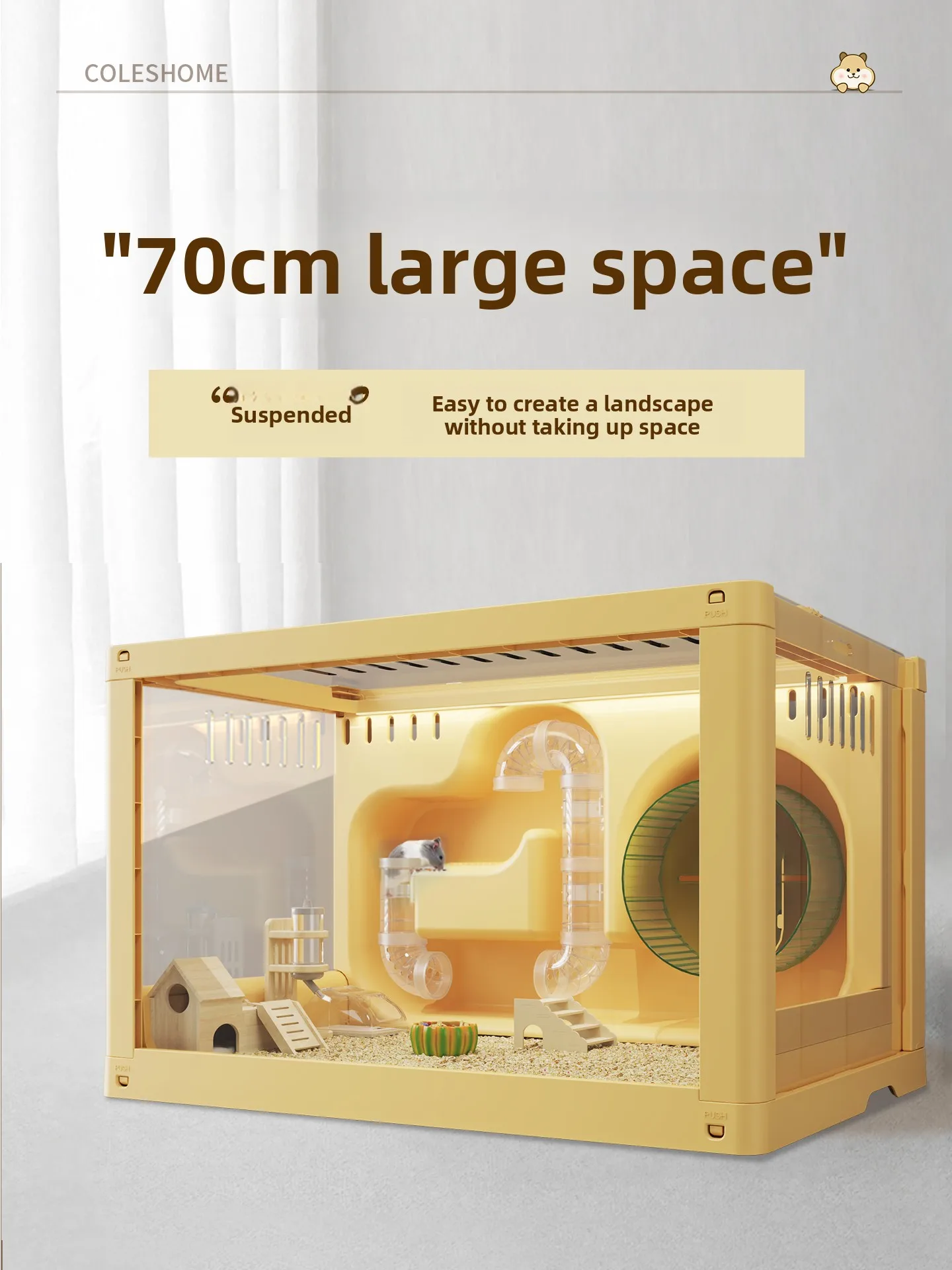 Spacious Transparent Hamster Cage Luxury Villa Habitat for Dwarf Rats Golden Hamster Basic Breeding Enclosure