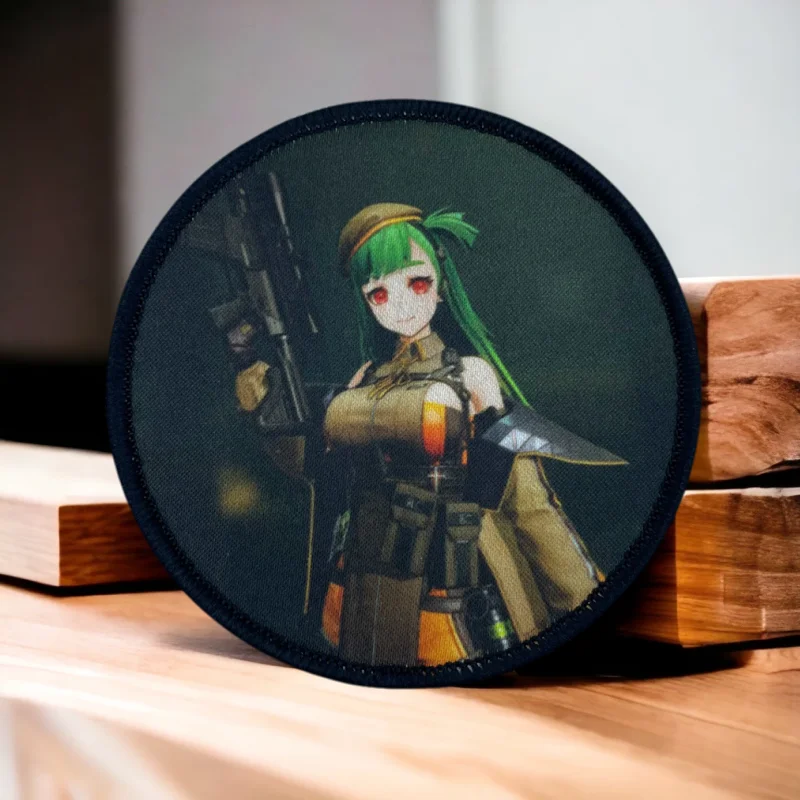 

Green Hair Beautiful Girl Morale Badge Patch Animation Tactical Armband Hook and Loop Military Backpack Hat Accessories Stickers