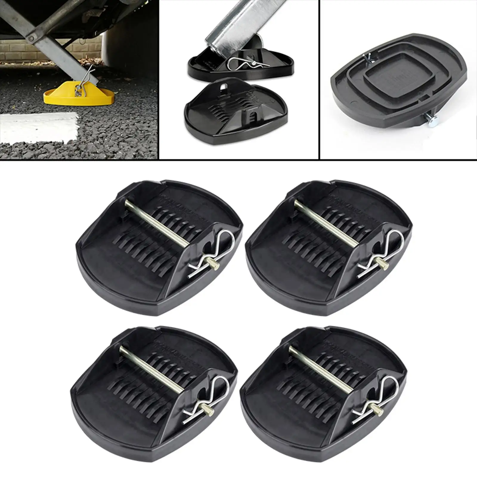 

4 Pieces Pads Wheel Foot Leg Support Adapter for Trailers