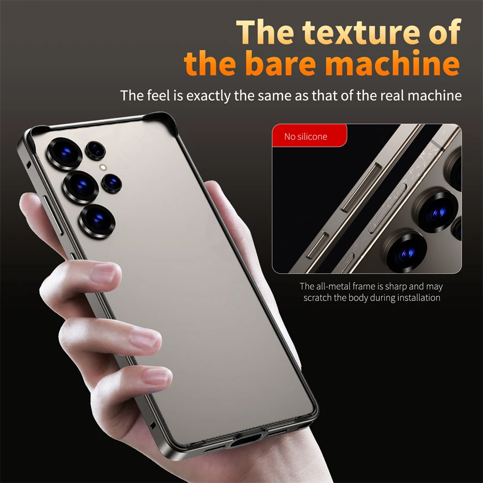 Penutup Bumper Silikon Hybird Logam Ringan untuk Samsung Galaxy S25 Ultra S24 Plus S25Ultra Aksesori Belakang Bingkai Aloi Tahan Benturan