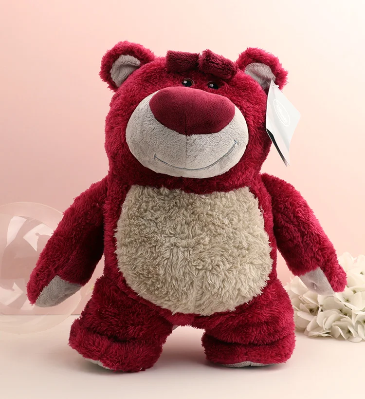 Kawaii Erdbeer-Lotso-Bär Flauschiges Spielzeug aus Toy Story 3, Cartoon-Stofftier, Niedliche Puppe, Anime-Figur, Weihnachts- und Geburtstagsgeschenk für Kinder und Mädchen, Neu – Detail 1