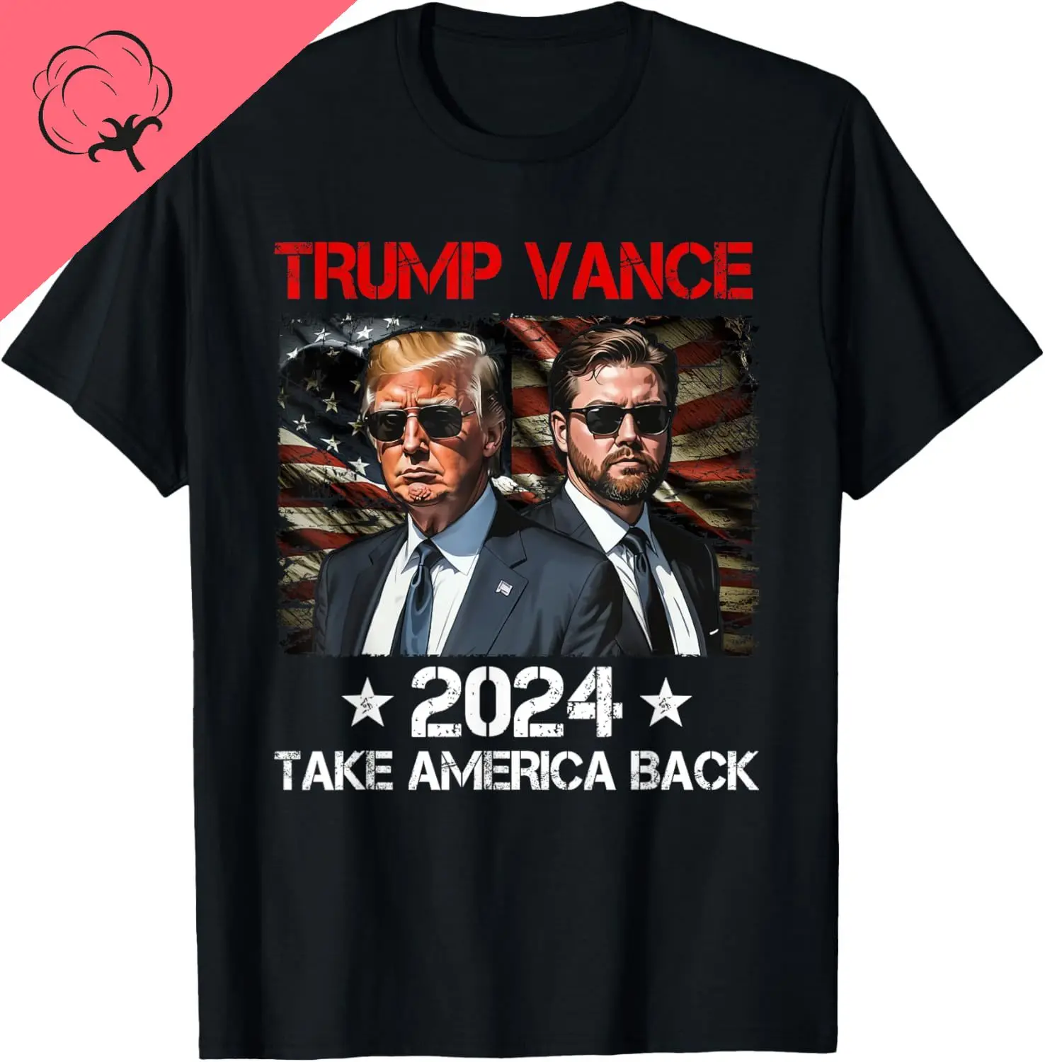 Trump Vance 2024 Donald Trump J.D. Vance Take America Back Print Original Design Gifts T Shirts Mens Clothing Camiseta Hombre