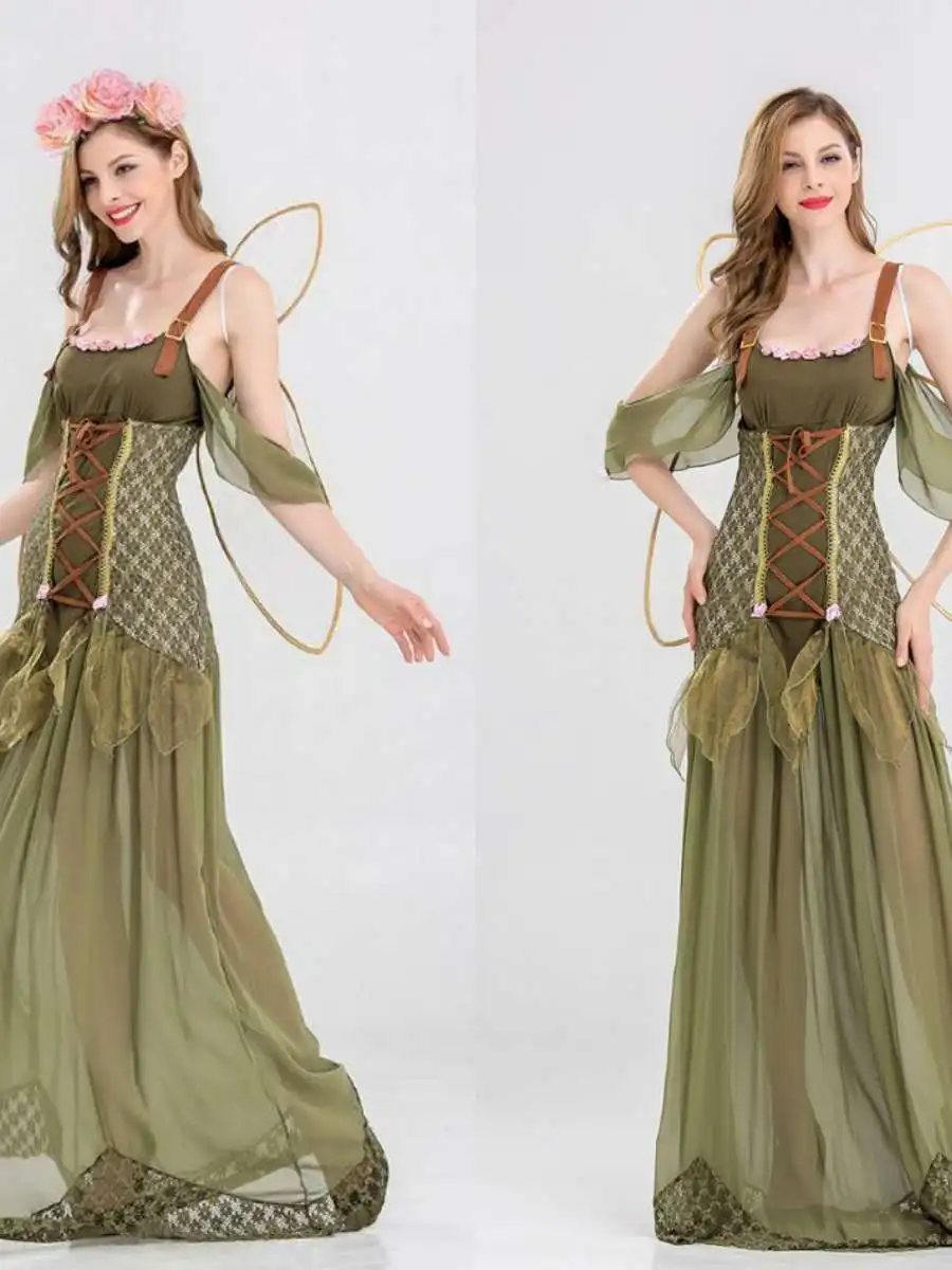 

Новое поступление, костюм на Хэллоуин, лесной эльф, цветочная фея, наряд принцессы ангела, классифицированный размер Dr