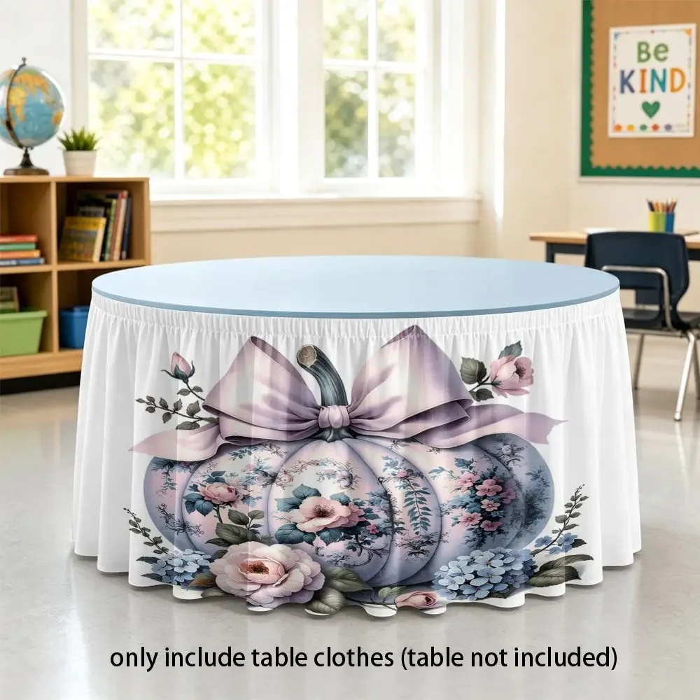 Two-dimensional multi-functional tablecloth, pumpkin flower print, home decoration, suitable for dining tables and office desks