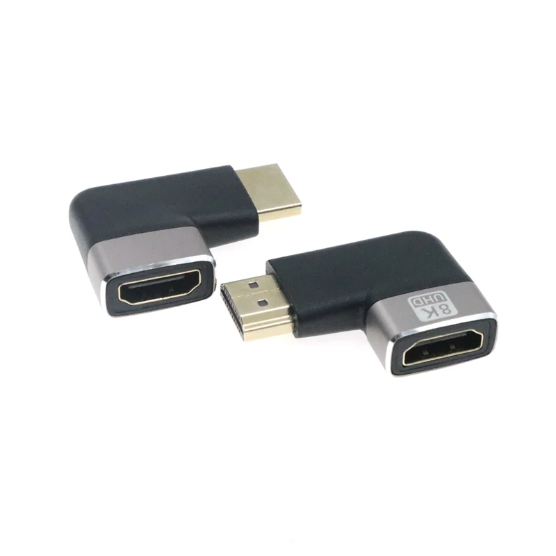 8K Micro Mini HDMI - compatible with 2.1 Connector Adapter 270 90 Degree Male to Female for HDTV PS4 PS5 Laptop 4K HDMI Extender