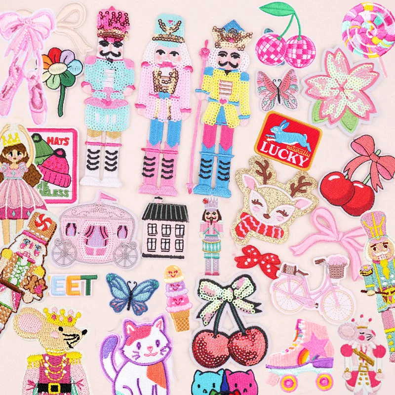 Милые-нашивки-«Щелкунчик»-с-героями-мультфильмов-вышитые-нашивки-принцессы-для-девочек-для-одежды-термоклеевые-нашивки-детские-вишневые-наклейки
