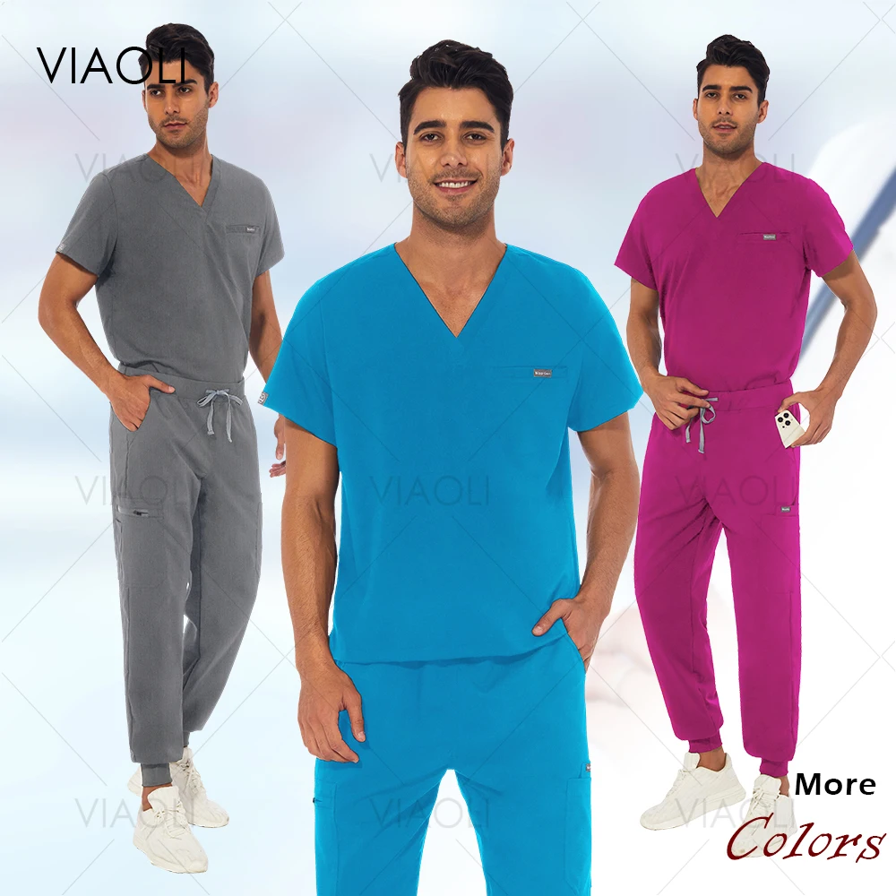 

High Quality Scrub Sets Doctor Work Clothes Pediatric Nurses Soft Nursing Accessories Women Men Beauty Spa Uniforms Dental Scrub